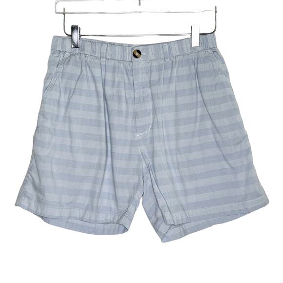 Chubbies L Mens Light Blue Cotton Pull On Shorts Striped Travel Active 5.5" - Picture 1 of 7